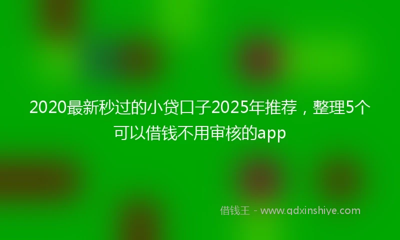 2020最新秒过的小贷口子2025年推荐，整理5个可以借钱不用审核的app