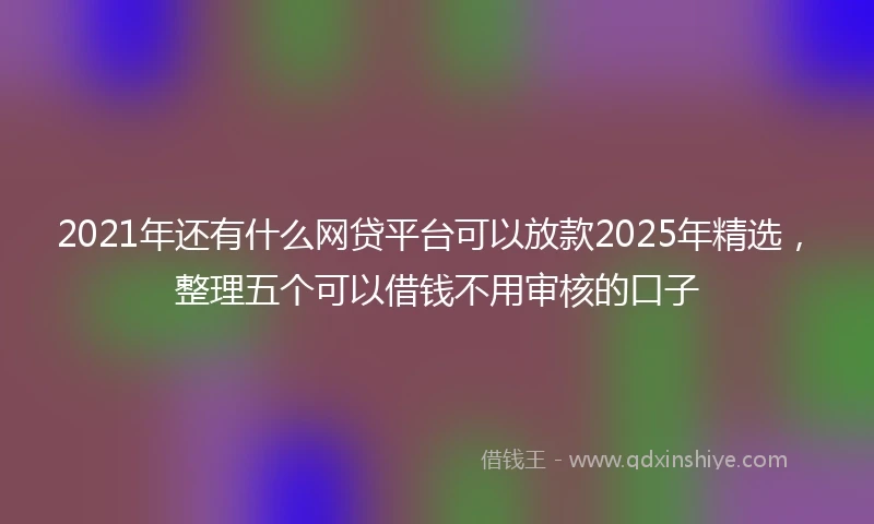 2021年还有什么网贷平台可以放款2025年精选，整理五个可以借钱不用审核的口子