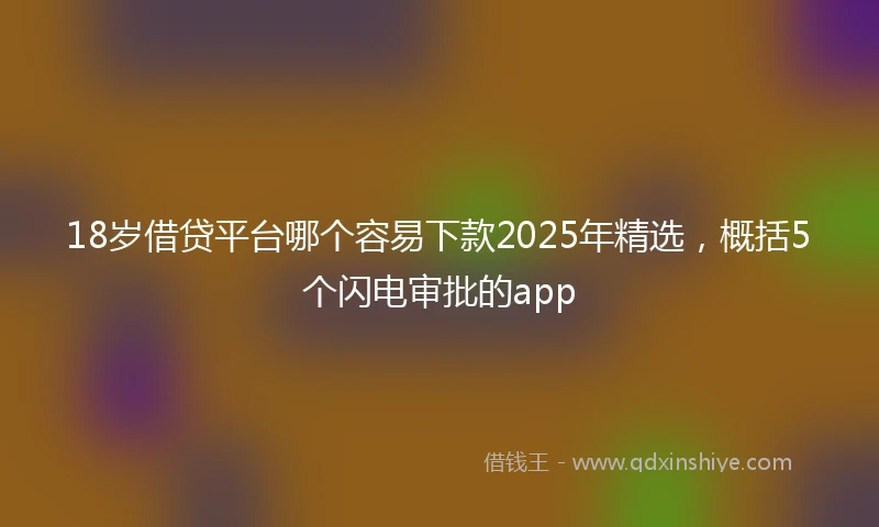 18岁借贷平台哪个容易下款2025年精选，概括5个闪电审批的app