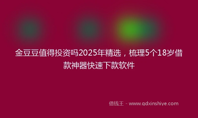 金豆豆值得投资吗2025年精选，梳理5个18岁借款神器快速下款软件