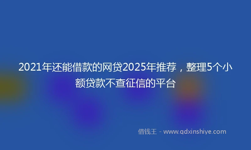 2021年还能借款的网贷2025年推荐，整理5个小额贷款不查征信的平台