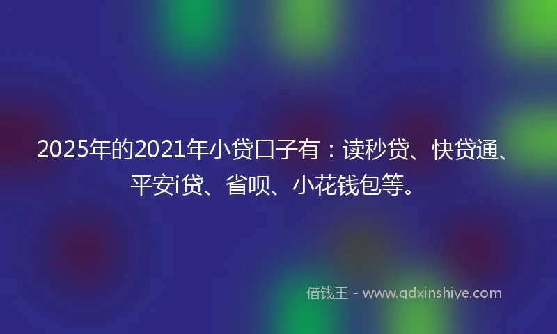 2025年的2021年小贷口子有：读秒贷、快贷通、平安i贷、省呗、小花钱包等。