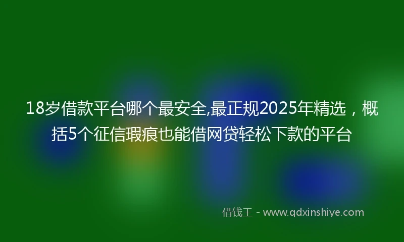 18岁借款平台哪个最安全,最正规2025年精选，概括5个征信瑕疵也能借网贷轻松下款的平台
