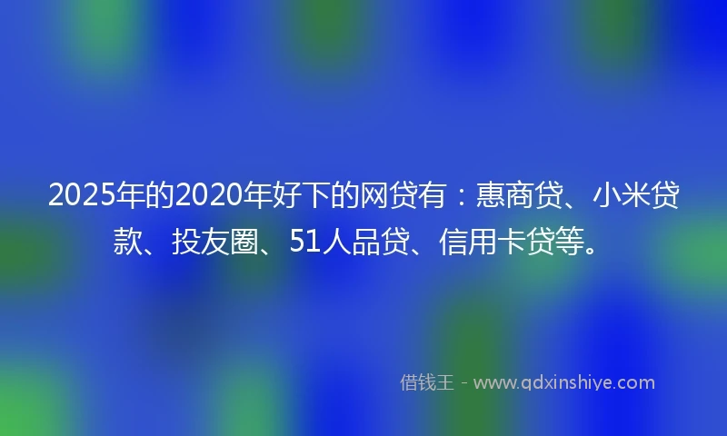 2025年的2020年好下的网贷有：惠商贷、小米贷款、投友圈、51人品贷、信用卡贷等。