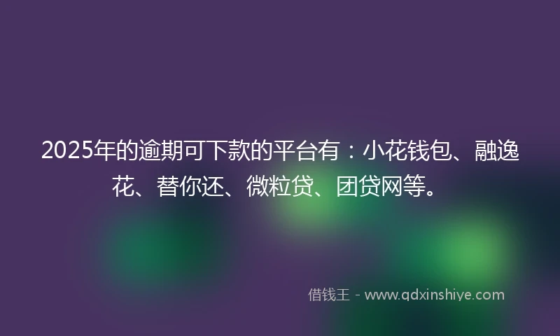 2025年的逾期可下款的平台有：小花钱包、融逸花、替你还、微粒贷、团贷网等。