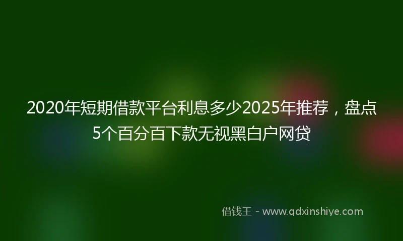 2020年短期借款平台利息多少2025年推荐，盘点5个百分百下款无视黑白户网贷