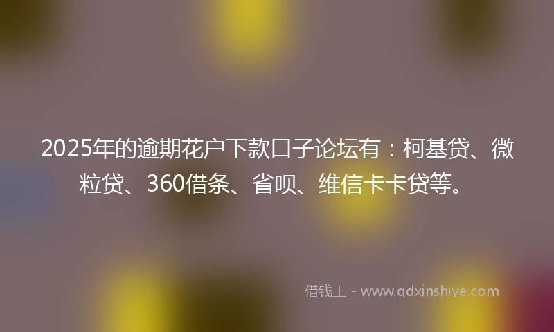 2025年的逾期花户下款口子论坛有：柯基贷、微粒贷、360借条、省呗、维信卡卡贷等。