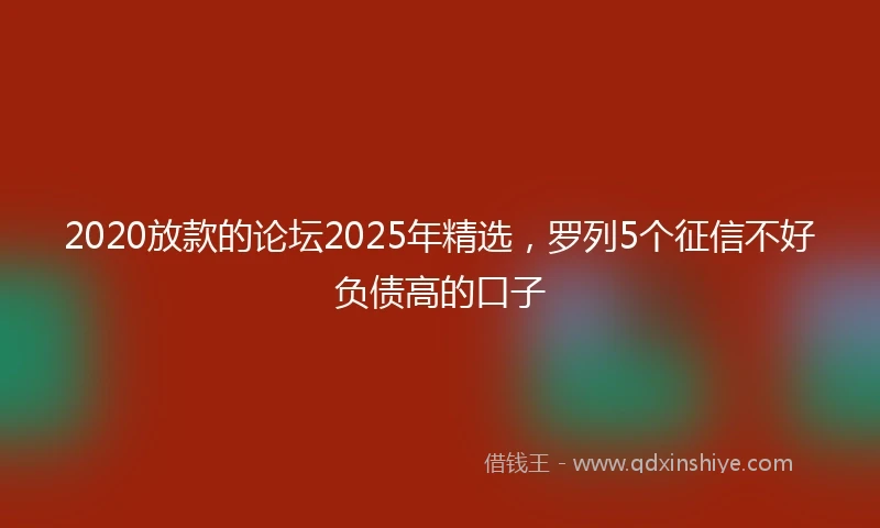 2020放款的论坛2025年精选，罗列5个征信不好负债高的口子