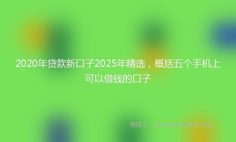2020年贷款新口子2025年精选，概括五个手机上可以借钱的口子