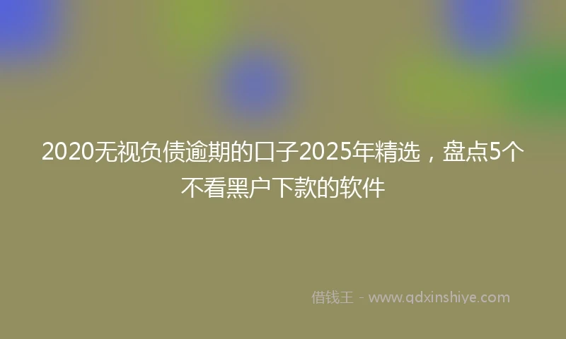 2020无视负债逾期的口子2025年精选，盘点5个不看黑户下款的软件