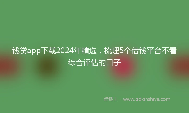 钱贷app下载2024年精选，梳理5个借钱平台不看综合评估的口子