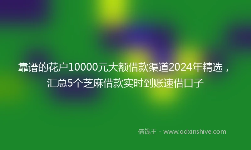 靠谱的花户10000元大额借款渠道2024年精选，汇总5个芝麻借款实时到账速借口子