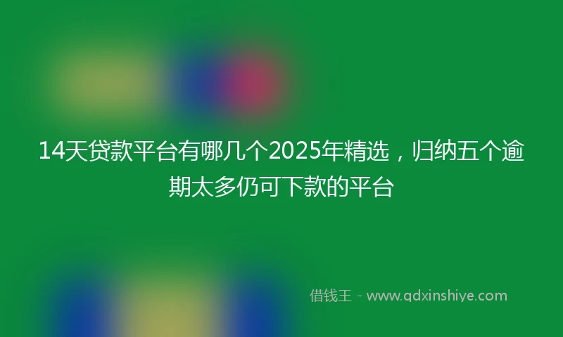 14天贷款平台有哪几个2025年精选，归纳五个逾期太多仍可下款的平台
