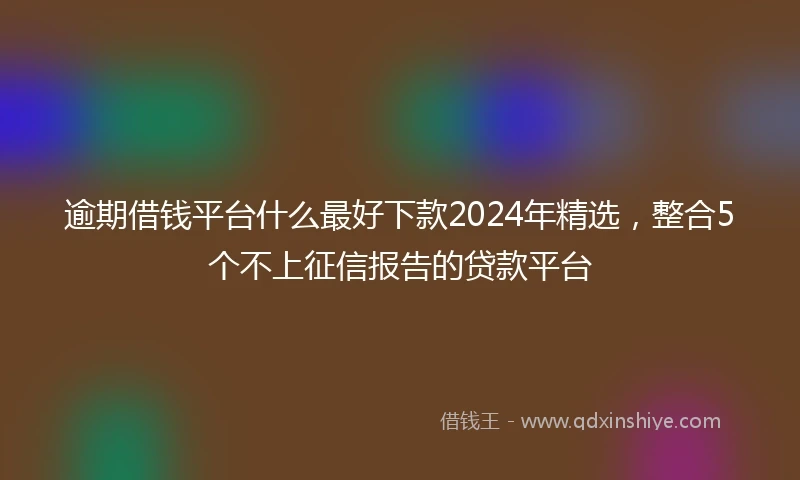逾期借钱平台什么最好下款2024年精选，整合5个不上征信报告的贷款平台
