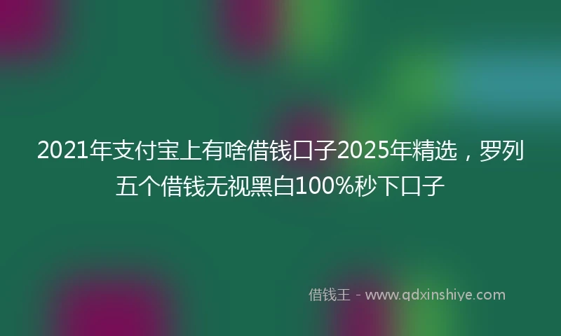 2021年支付宝上有啥借钱口子2025年精选，罗列五个借钱无视黑白100%秒下口子
