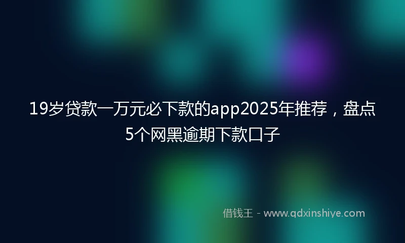 19岁贷款一万元必下款的app2025年推荐，盘点5个网黑逾期下款口子