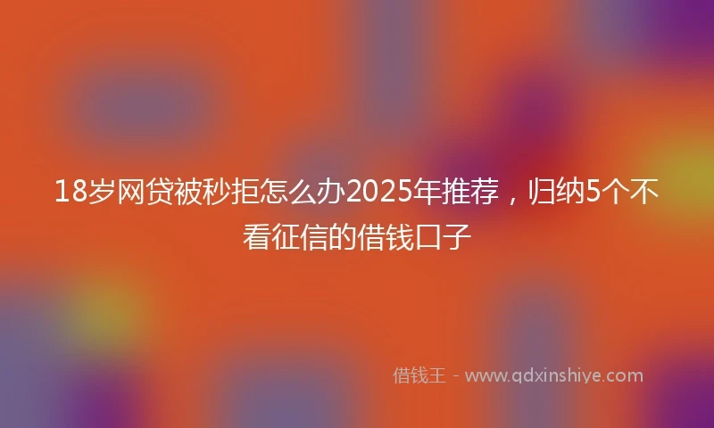 18岁网贷被秒拒怎么办2025年推荐，归纳5个不看征信的借钱口子