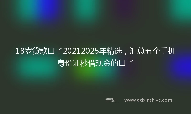 18岁贷款口子20212025年精选，汇总五个手机身份证秒借现金的口子