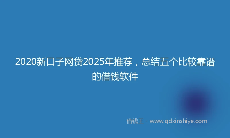 2020新口子网贷2025年推荐，总结五个比较靠谱的借钱软件