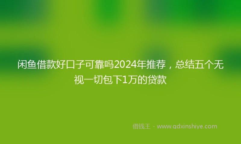闲鱼借款好口子可靠吗2024年推荐，总结五个无视一切包下1万的贷款