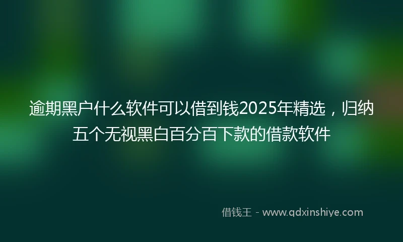逾期黑户什么软件可以借到钱2025年精选，归纳五个无视黑白百分百下款的借款软件