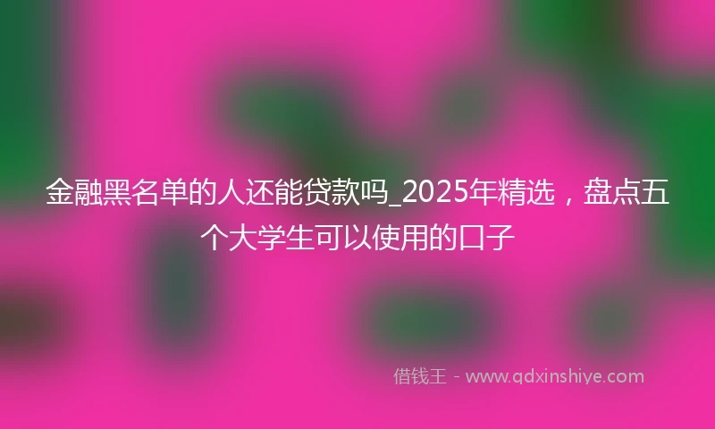 金融黑名单的人还能贷款吗_2025年精选，盘点五个大学生可以使用的口子