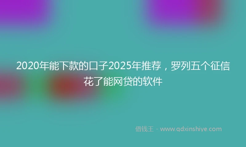 2020年能下款的口子2025年推荐，罗列五个征信花了能网贷的软件