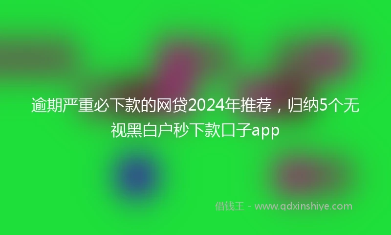 逾期严重必下款的网贷2024年推荐，归纳5个无视黑白户秒下款口子app