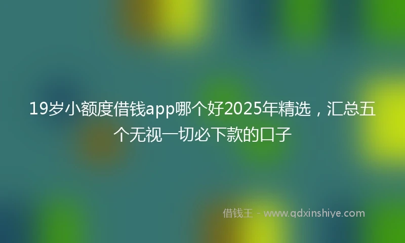 19岁小额度借钱app哪个好2025年精选，汇总五个无视一切必下款的口子