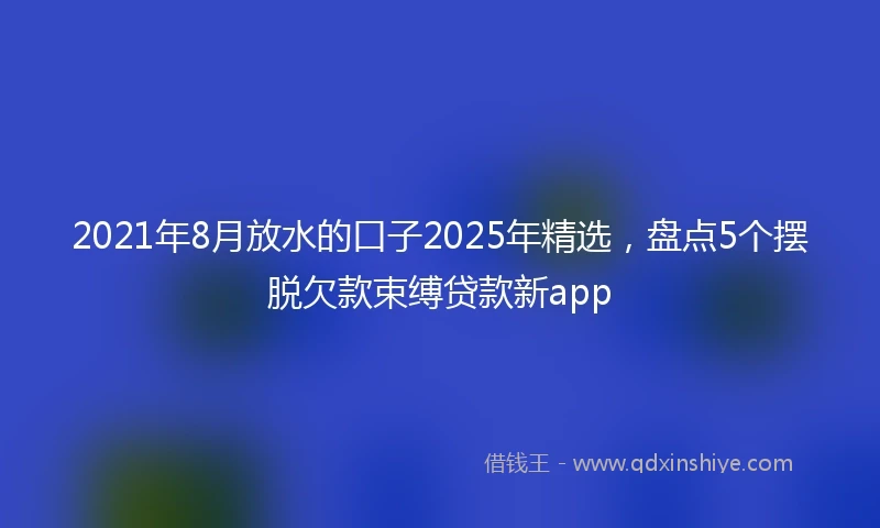 2021年8月放水的口子2025年精选，盘点5个摆脱欠款束缚贷款新app