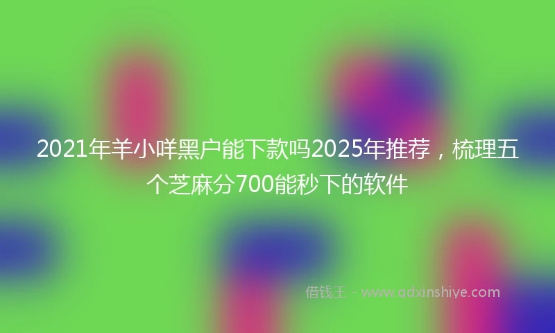 2021年羊小咩黑户能下款吗2025年推荐，梳理五个芝麻分700能秒下的软件