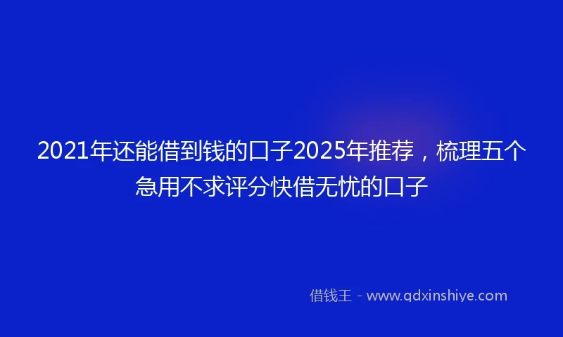 2021年还能借到钱的口子2025年推荐，梳理五个急用不求评分快借无忧的口子