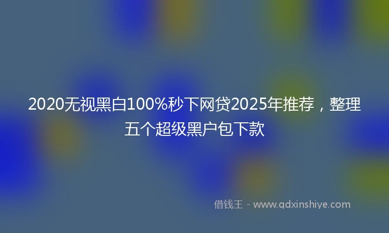 2020无视黑白100%秒下网贷2025年推荐，整理五个超级黑户包下款