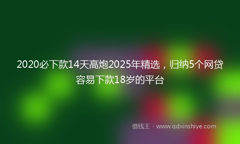 2020必下款14天高炮2025年精选，归纳5个网贷容易下款18岁的平台