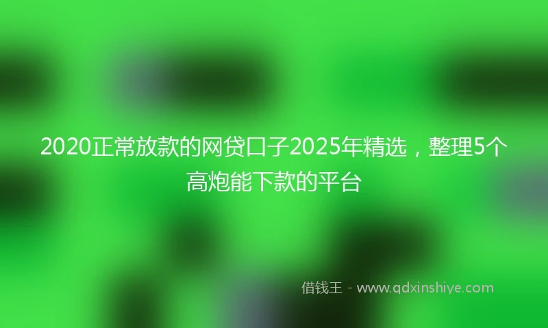 2020正常放款的网贷口子2025年精选，整理5个高炮能下款的平台