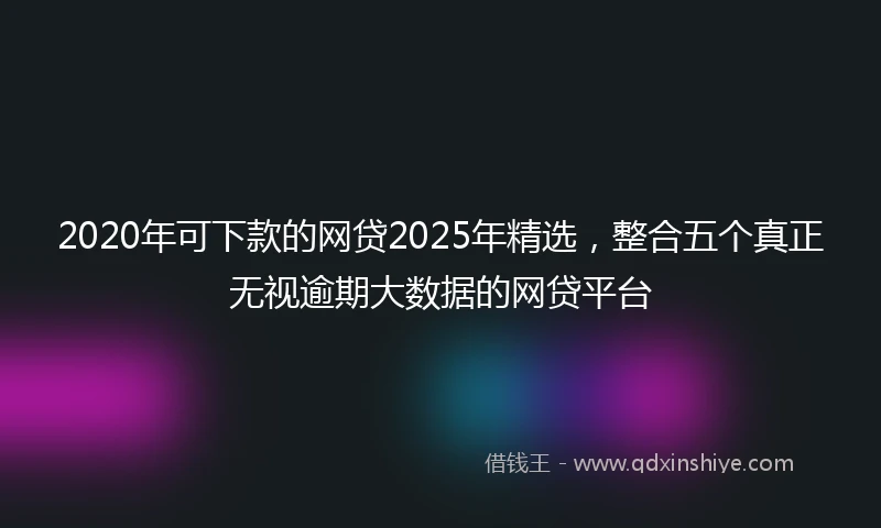 2020年可下款的网贷2025年精选，整合五个真正无视逾期大数据的网贷平台