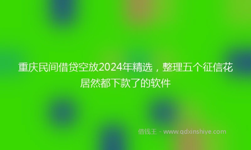 重庆民间借贷空放2024年精选，整理五个征信花居然都下款了的软件