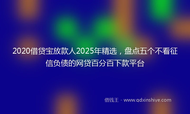 2020借贷宝放款人2025年精选，盘点五个不看征信负债的网贷百分百下款平台