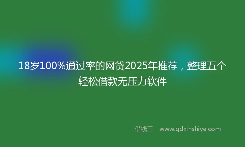 18岁100%通过率的网贷2025年推荐，整理五个轻松借款无压力软件