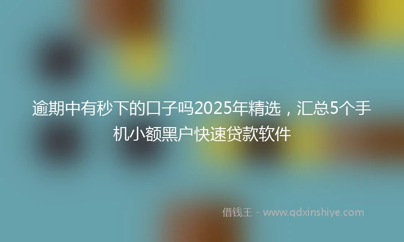 逾期中有秒下的口子吗2025年精选，汇总5个手机小额黑户快速贷款软件