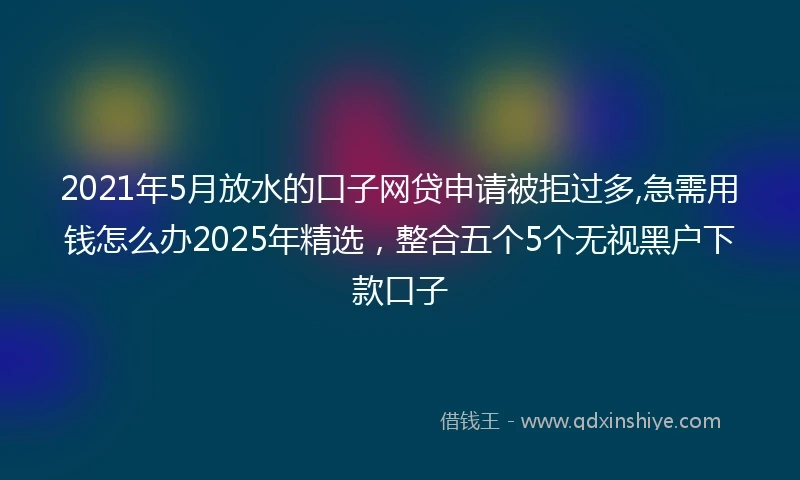 2021年5月放水的口子网贷申请被拒过多,急需用钱怎么办2025年精选，整合五个5个无视黑户下款口子