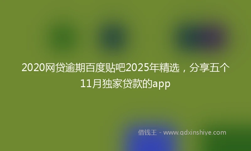 2020网贷逾期百度贴吧2025年精选，分享五个11月独家贷款的app