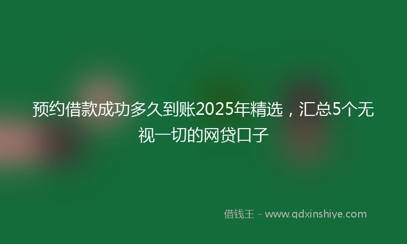 预约借款成功多久到账2025年精选，汇总5个无视一切的网贷口子