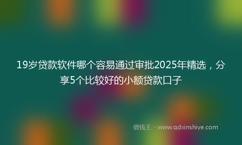19岁贷款软件哪个容易通过审批2025年精选，分享5个比较好的小额贷款口子