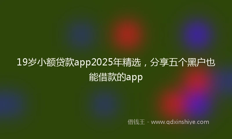 19岁小额贷款app2025年精选，分享五个黑户也能借款的app