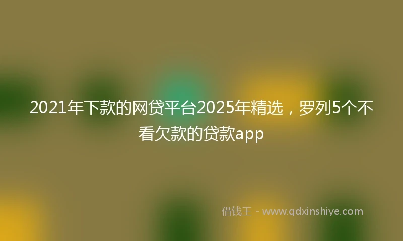 2021年下款的网贷平台2025年精选，罗列5个不看欠款的贷款app