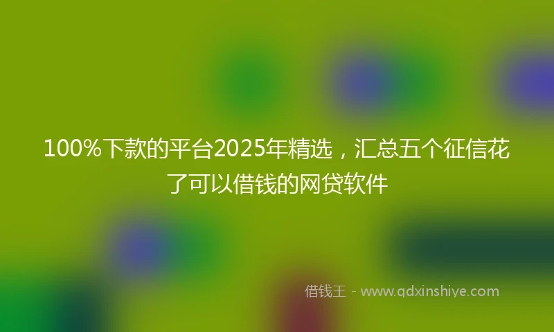 100%下款的平台2025年精选，汇总五个征信花了可以借钱的网贷软件
