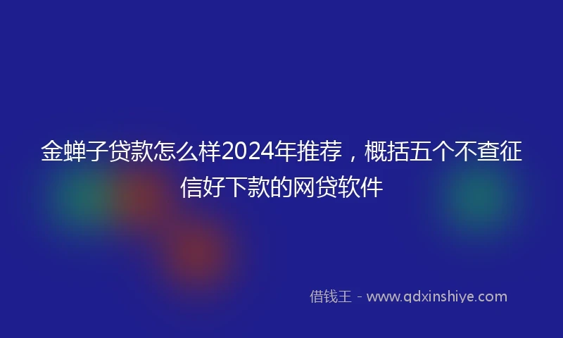 金蝉子贷款怎么样2024年推荐，概括五个不查征信好下款的网贷软件