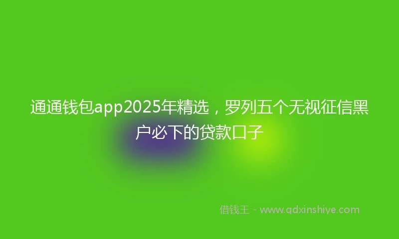 通通钱包app2025年精选，罗列五个无视征信黑户必下的贷款口子
