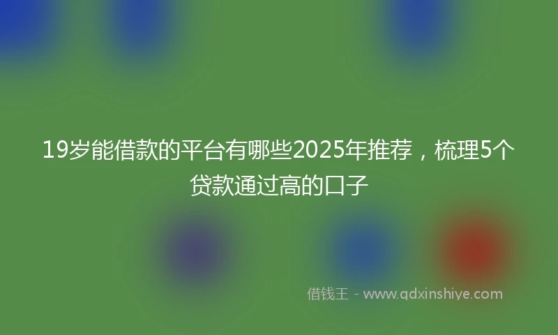 19岁能借款的平台有哪些2025年推荐，梳理5个贷款通过高的口子
